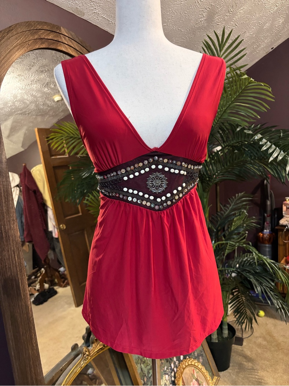Deep V Red top